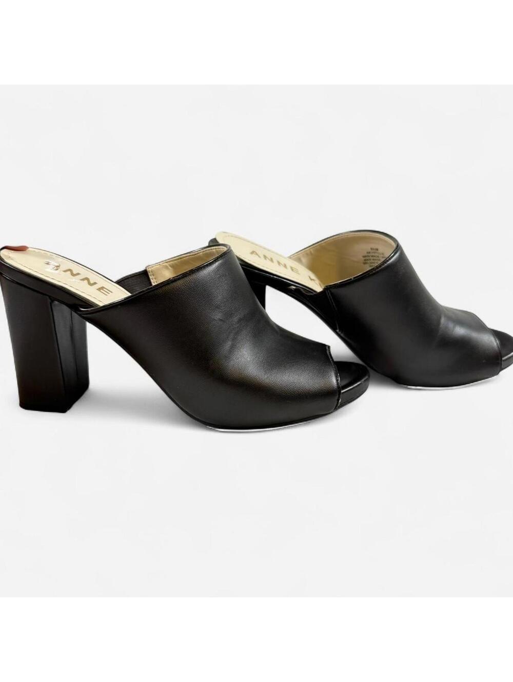 Anne Klein Women’s Size 6.5 Block Heel Mules Black